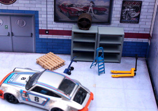 1/64 repair depot Car refitting workbench Garage tools fit 1:64 Mini car street