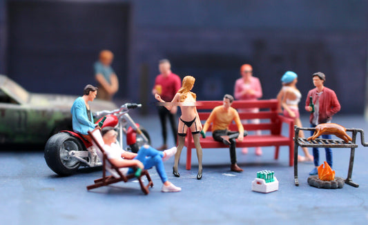 1/64 diorama figure sexy girl Boss man nightclub party fit 1:64 car street