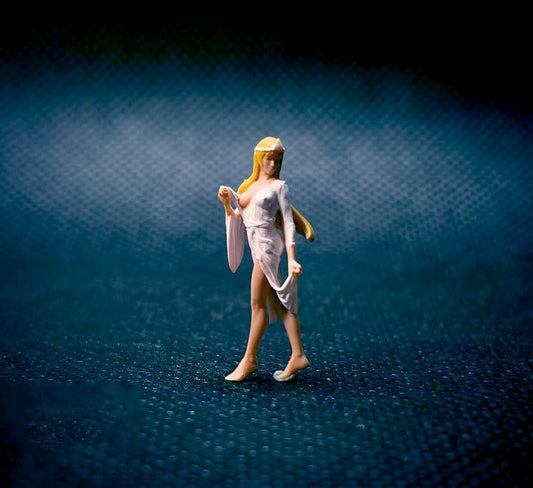 TOY 1/64 figure girl sexy white queen woman Fashion model fit 1:64 car street