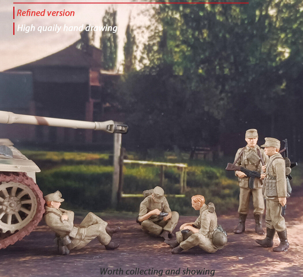 WWII 1/72 1:72 German North Africa corps soldiers 5pcs WW2 ARMY handpaint