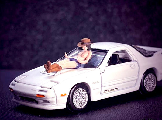 3D PRINT 1/64 diorama sexy girl cowboy middle finger Fit 1:64 CAR stand  no car