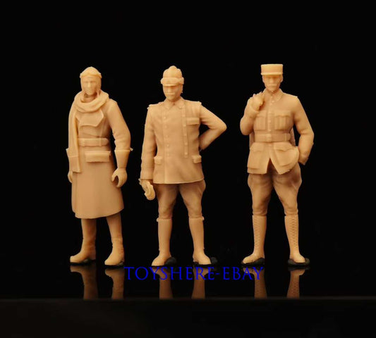 1/72 1/48 WW1 FIGURES 3PCS Pilot GERMANY U.K FRANCE Battlefield5 unpainted