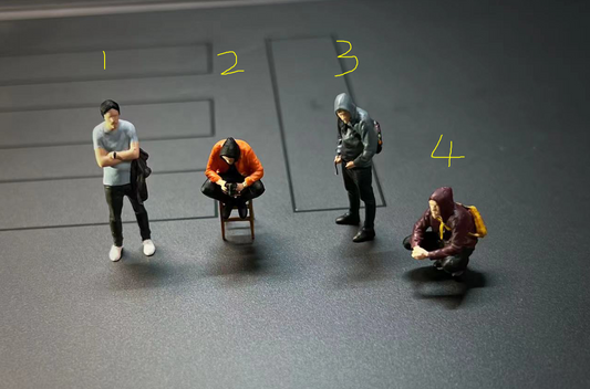 MINIATURE  1/64  FIGURES cool man fashion smarthphone  fit 1:64 car street DIORAMA
