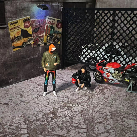 1/64 people street man fashion motorcycle racing 3D Print  fit 1:64 car