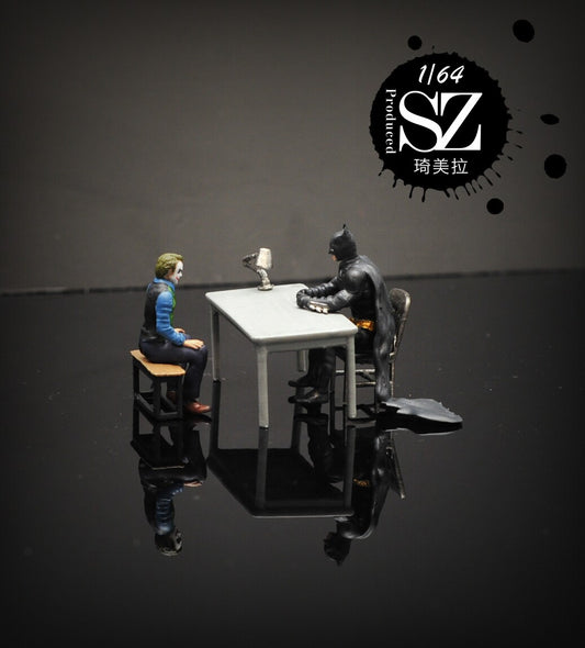 1/64 3D PRINT Joker Bruce Wayne The Dark Knight fit 1:64 car street stand