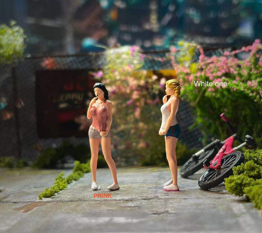 1/64 people 2PCS SEXY GIRL eating lollipops 3D Print  fit 1:64 car street