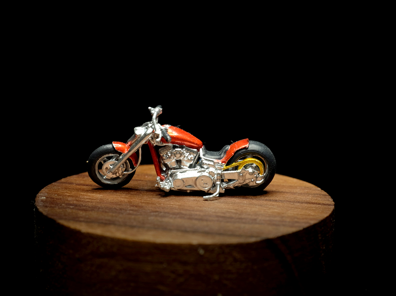 3D PRINT 1/64 THROWBACK COOL motorcycle motorbike RED fit 1:64 car Mini Sand