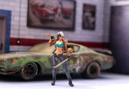 3D PRINT 1/64 sexy girl JASON  fit 1:64 car street stand
