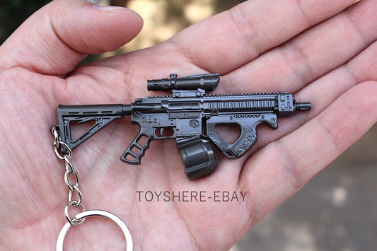 1/12 Mini  gun  HK416  Rifle full metal  keychain toy gift  9cm