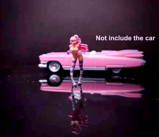 3D PRINT 1/64 prink  sexy girl racing baby Show girl fit 1:64 car street stand