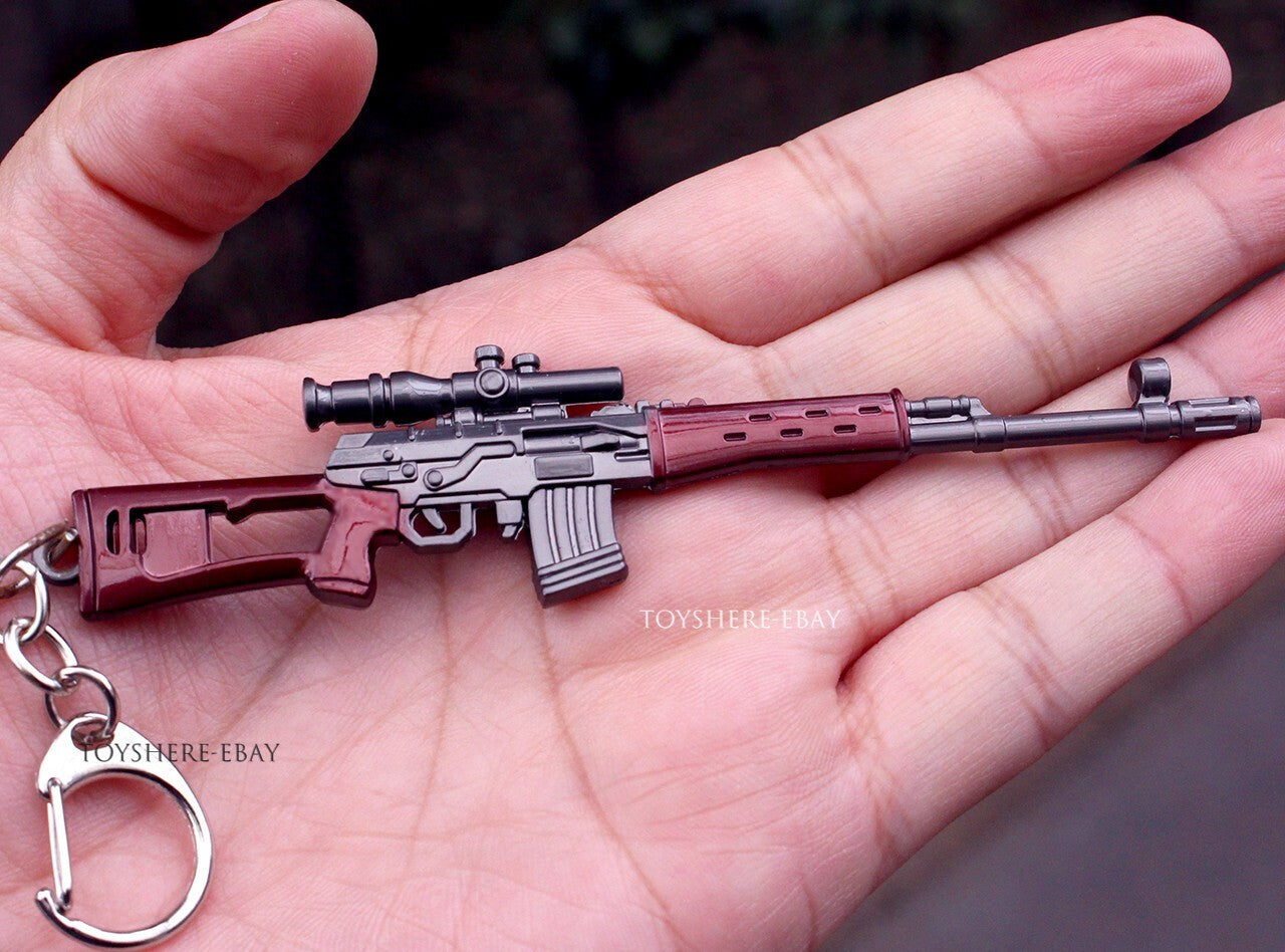 1/12 Mini  gun RUSSIA SVD SNIPER Rifle full metal  keychain toy gift  12cm