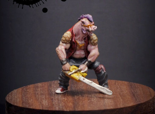 3D print 1/64   figure Bebop PIG man diorama Hand painted