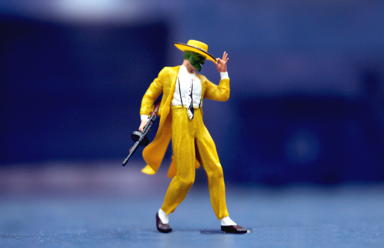 Fit 1/87 figure Model green Mask figure Stanley  Mini WORLD Hand painted diorama
