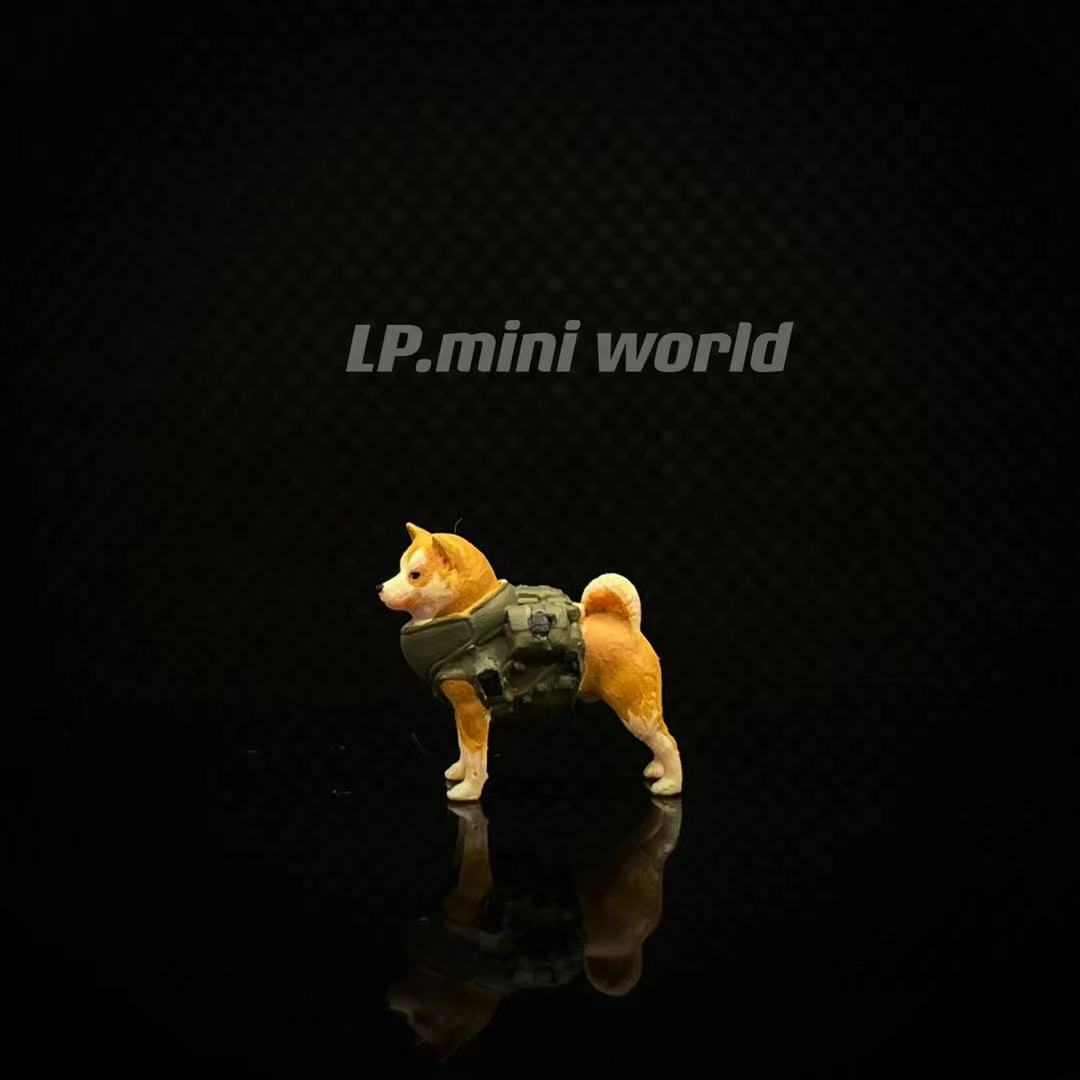 3D PRINT 1/64 figure Akita dog fit 1:64 car street stand