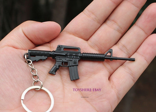 mini  gun  M4A1 carbine  metal  keychain toy gift  9cm  1/10