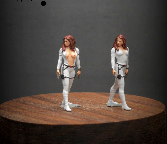 1/64 1/43 people  Sexy Girl White Widow 3D Print  fit 1:64 car street