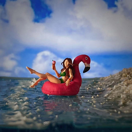3D PRINT 1/64 Swimming laps sexy girl fit 1:64 CAR street diorama