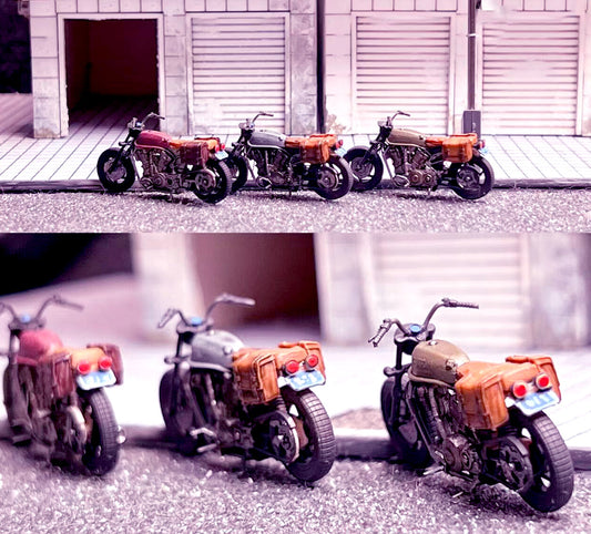 1/64 The USA Throwback Motorcycle 3D Print people TOY  fit 1:64 car mini sand