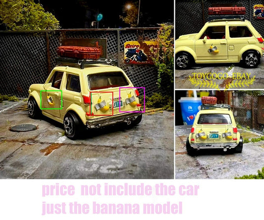 1/64 Evil-Cute Banana Figure Sinister Smiling Fruit Model Cartoonish diorama