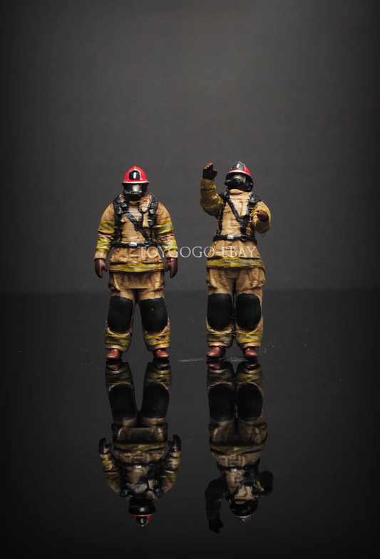 3D PRINT 2PCS USA 1/64 fireman 911 fit 1:64 car street stand diorama
