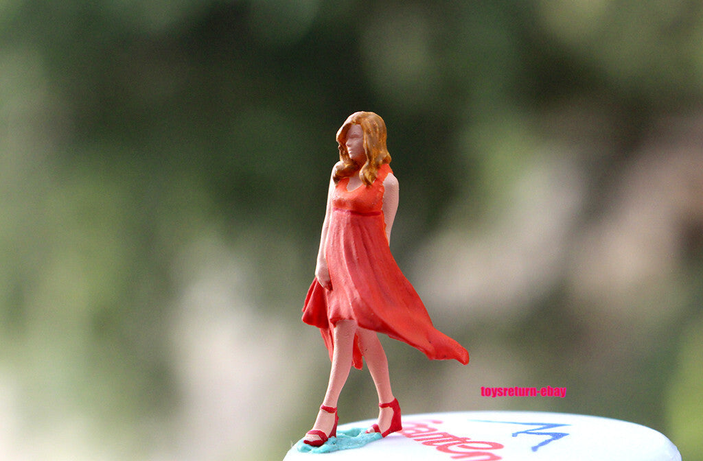 3D PRINT 1/64 red cool lady girl  fit 1:64 car street in STOCK