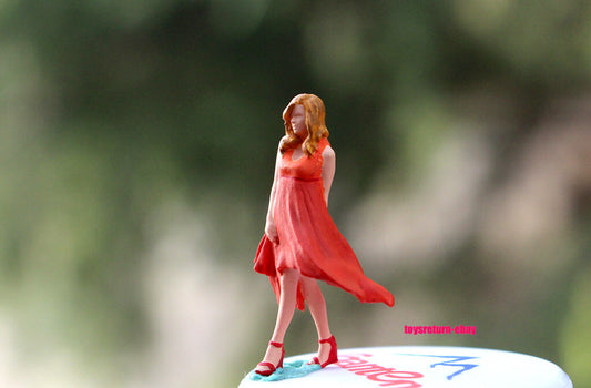 3D PRINT 1/64 red cool lady girl  fit 1:64 car street in STOCK