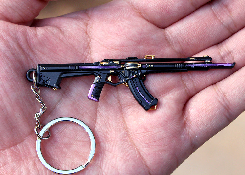 Mini gun VALORANT Prelude to Chaos AK47 Metal keychain toy 9cm 1/12
