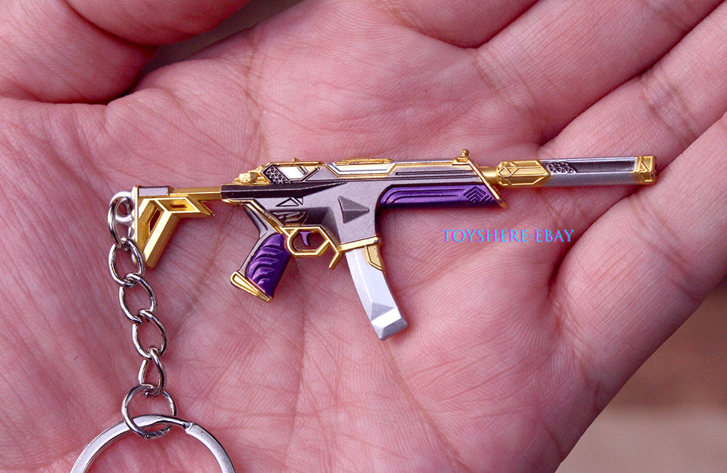 mini gun VALORANT Gold Assault Rifle full metal keychain toy gift 9cm 1/12