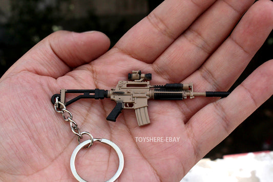 1/12 mini gun M4A1 full metal weapon key chain toy gift 9cm