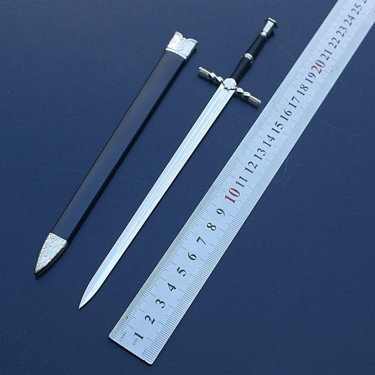 1/5 The Witcher  Geralt Two-Headed Beast Sword New Monster Steel Sword 22cm Weapon Model BLACK