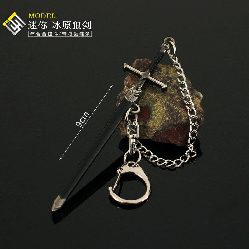 1/12 mini Longclaw sword Thrones weapon Jon Snow knight katana Metal KEYCHAIN