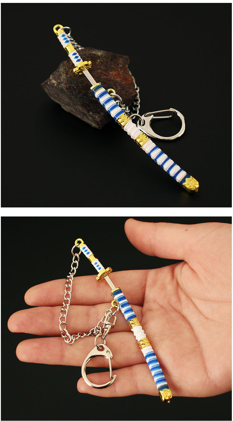 1/12 TOY mini swords ONE PIECE  Katana Zoro key chain 9cm