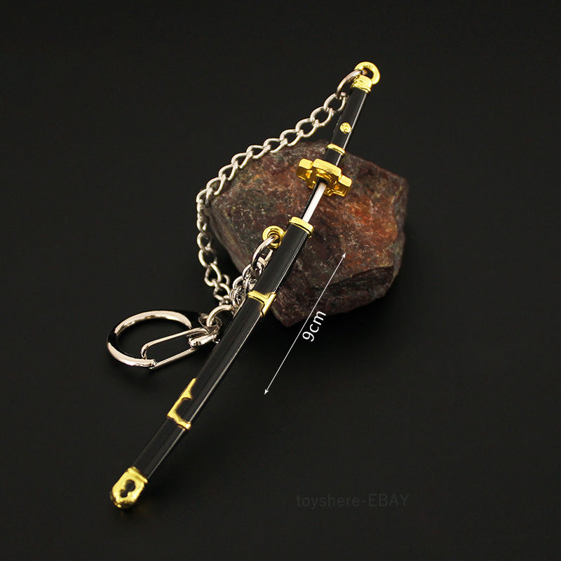 1/12 TOY mini swords ONE PIECE  Katana Zoro key chain 9cm