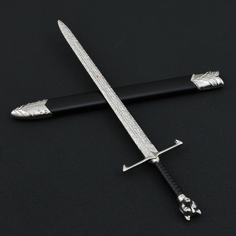 1/5 Scale Game of Thrones Ice Wolf Steel Sword Metal Mini Sword Model 22CM