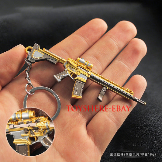 1/12 mini gun Battlefield 6 GOD COLOR M4A1 gun metal keychain toy gift 9cm