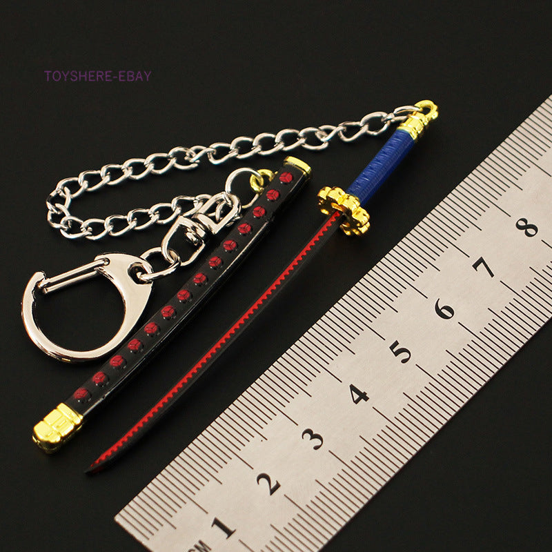 1/12 TOY mini swords ONE PIECE  Katana Zoro key chain 9cm