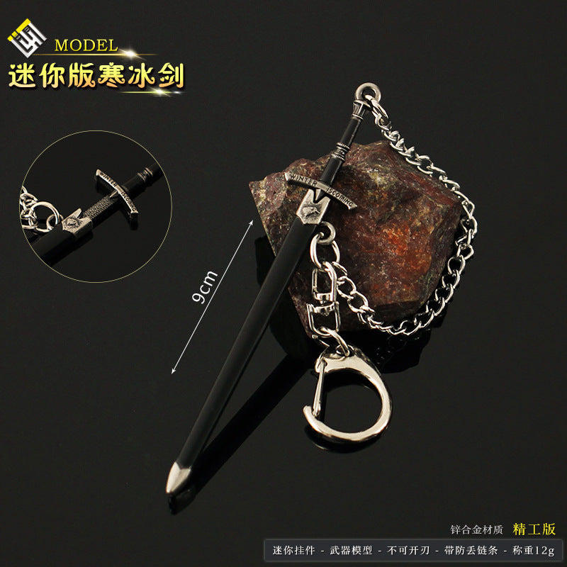 1/12 mini Longclaw sword Thrones weapon Jon Snow knight katana Metal KEYCHAIN