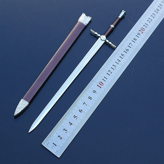 1/5 The Witcher  Geralt Two-Headed Beast Sword New Monster Steel Sword 22cm Weapon Model RED（副本）