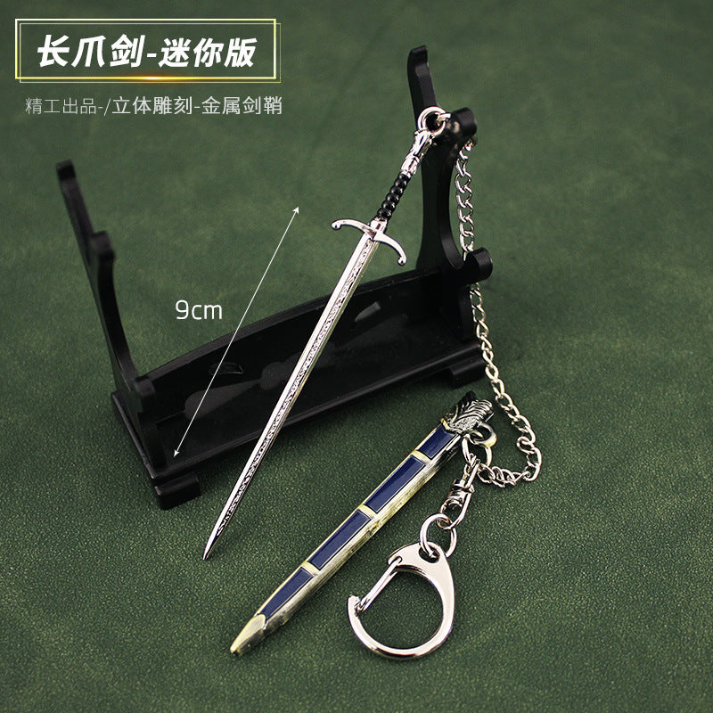 1/12 mini Longclaw sword Thrones weapon Jon Snow knight katana Metal KEYCHAIN