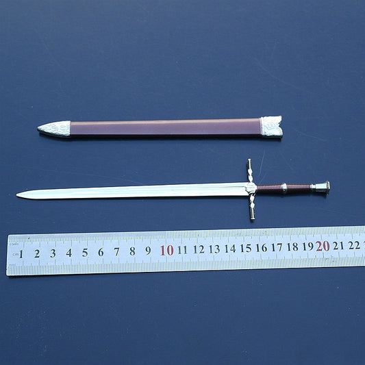 1/5 The Witcher  Geralt Two-Headed Beast Sword New Monster Steel Sword 22cm Weapon Model RED（副本）