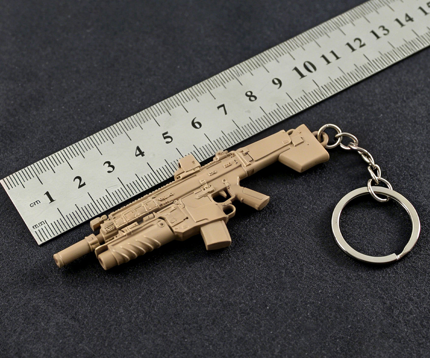 Battlefield6 1/12 SCAR-L Grenade Launcher Metal Keychain Die Cast Model Great for Backpack