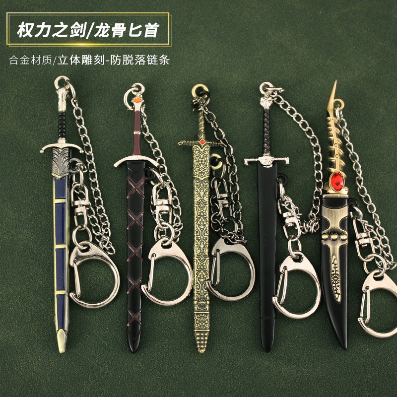 1/12 mini Longclaw sword Thrones weapon Jon Snow knight katana Metal KEYCHAIN