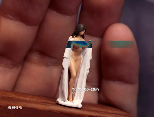 3D PRINT 1/64 figures  lovely girl bathing diorama  fit 1:64 car street