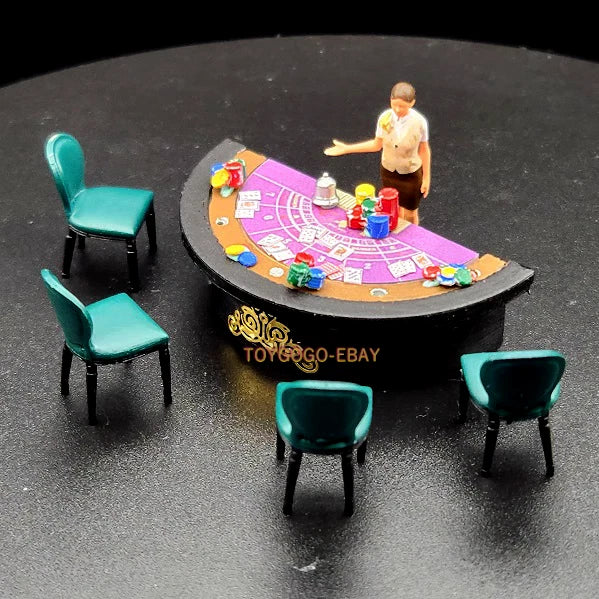 3D Print 1/64 figures chess chip blackjack table with light  fit Diorama