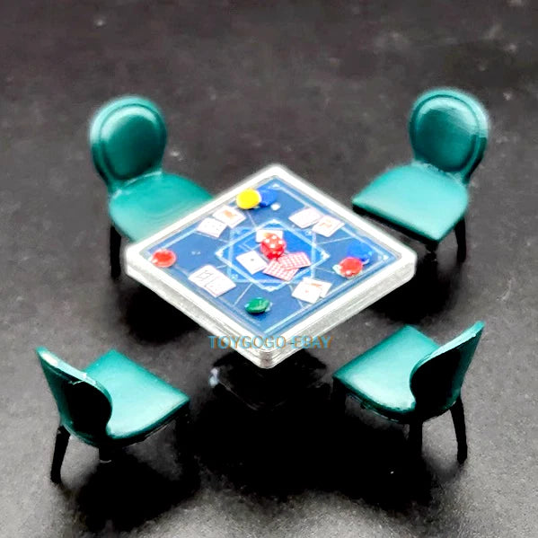 3D Print 1/64 figures chess chip blackjack table with light  fit Diorama