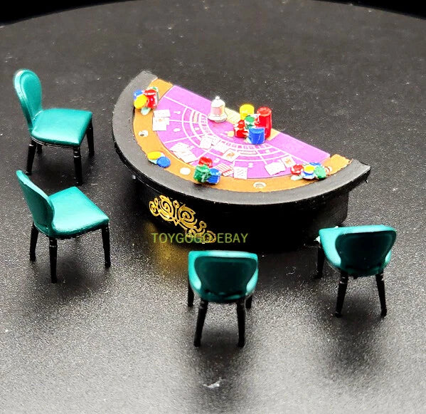 3D Print 1/64 figures chess chip blackjack table with light  fit Diorama