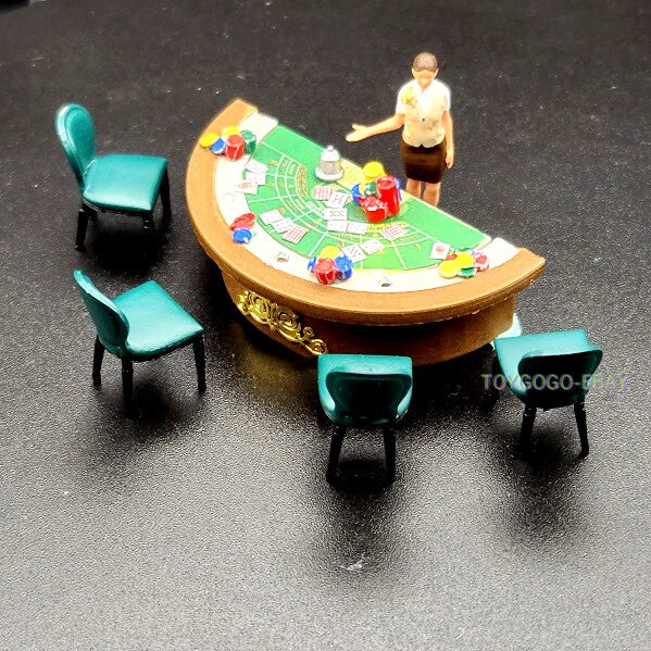 3D Print 1/64 figures chess chip blackjack table with light  fit Diorama