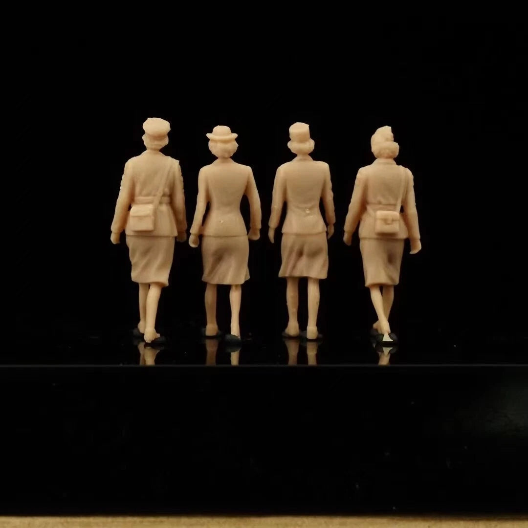MINITURE 1/72 1/48 WW2  Allied forces 4pcs woman soldier battle war Militarily