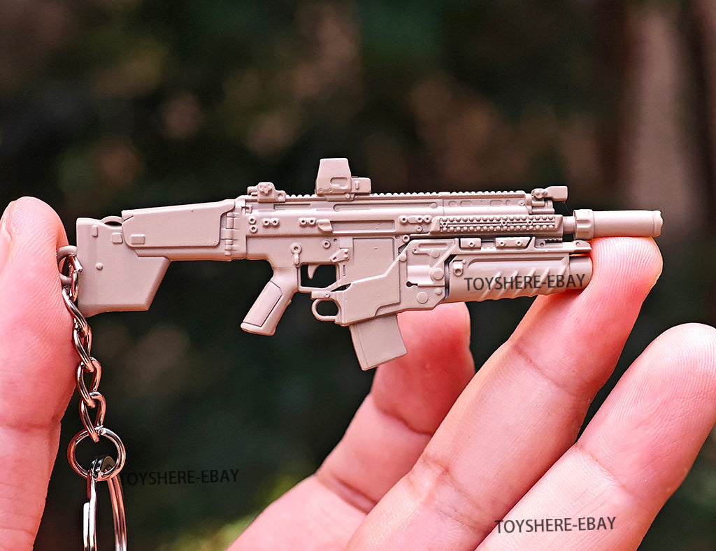 Battlefield6 1/12 SCAR-L Grenade Launcher Metal Keychain Die Cast Model Great for Backpack